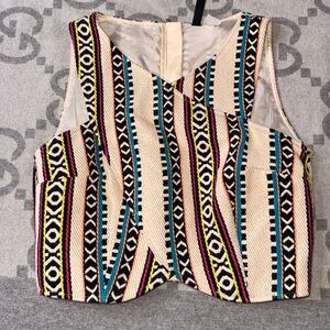 H&M Multicolor Geometric Crop Top